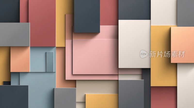 多彩几何方块拼接背景图