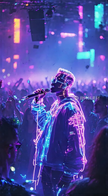 霓虹舞台上的炫目演出