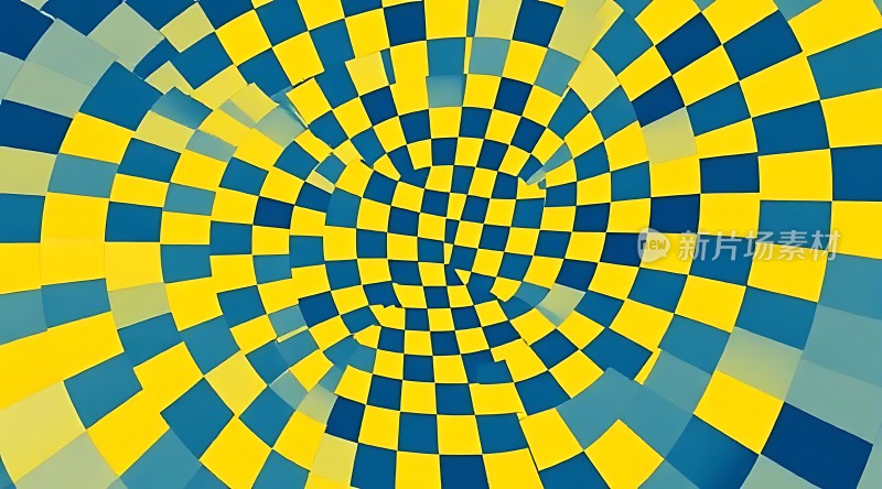 黄蓝方格螺旋视觉错觉