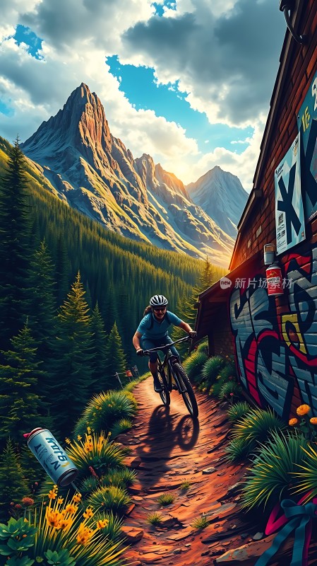 骑行者的山间冒险之旅