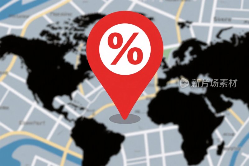 世界地图定位标记插画