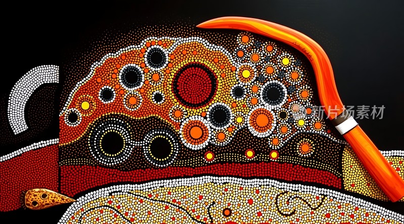 抽象艺术与画笔的结合