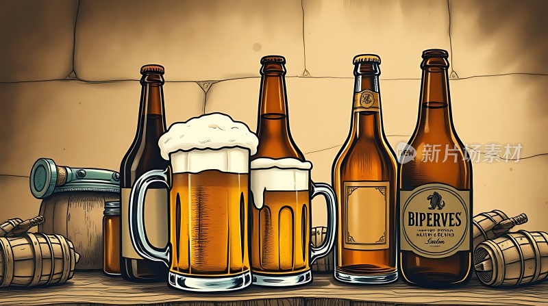 啤酒时光醇厚滋味与经典瓶装