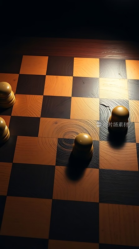 棋局对弈光影交错下的战略博弈