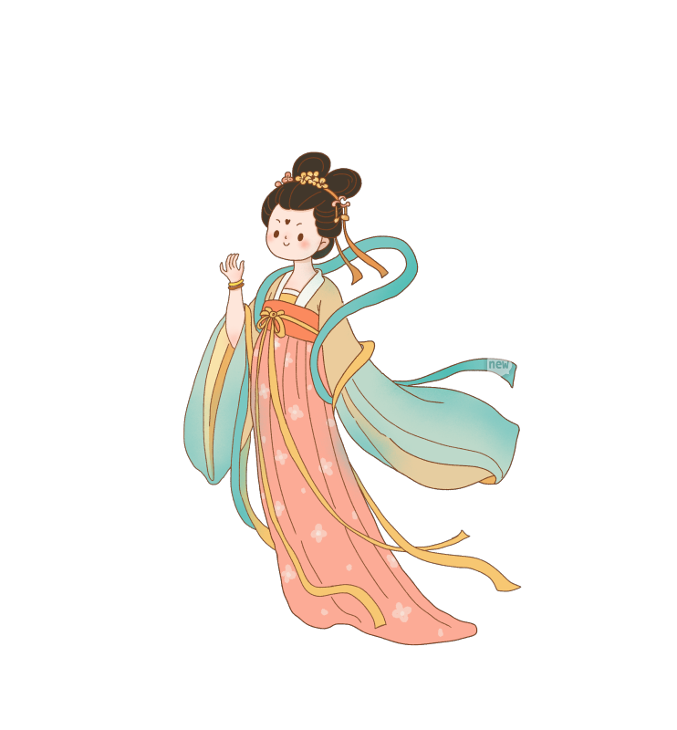 古风可爱汉服少女插画