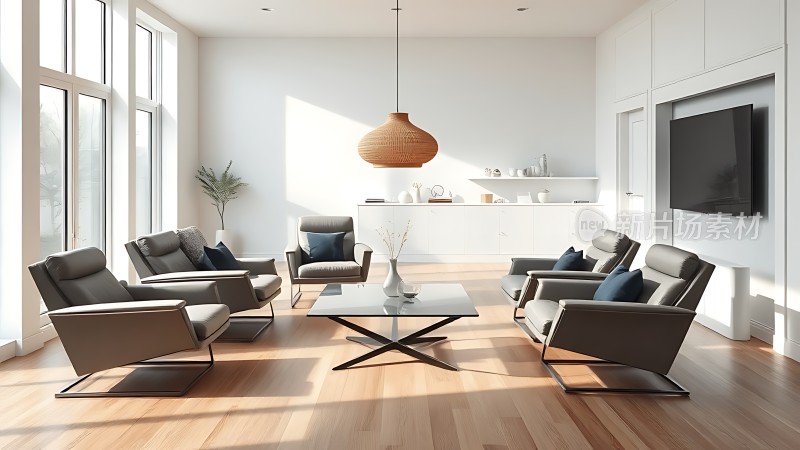 现代客厅设计简约风格家具自然光线充足