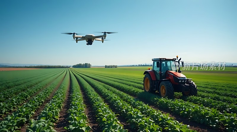 科技助力农业无人机与拖拉机协同作业