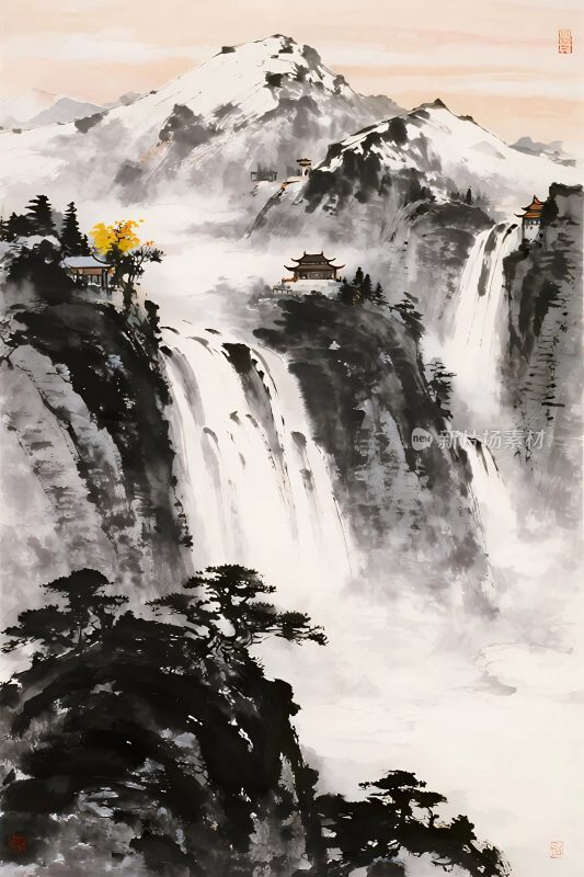 山水水墨画