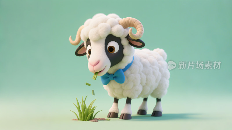 小羊吃草-建模质感