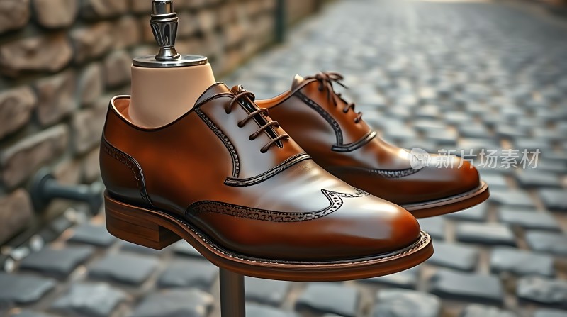 棕色皮鞋展示