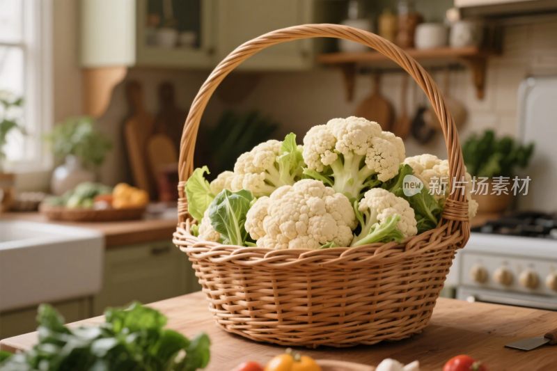 花菜装篮厨房场景