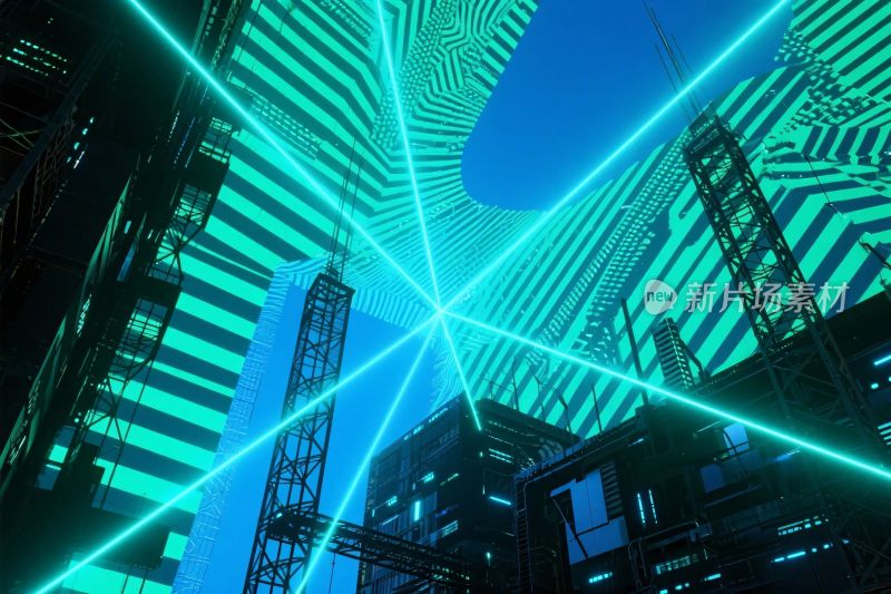 未来城市霓虹插画