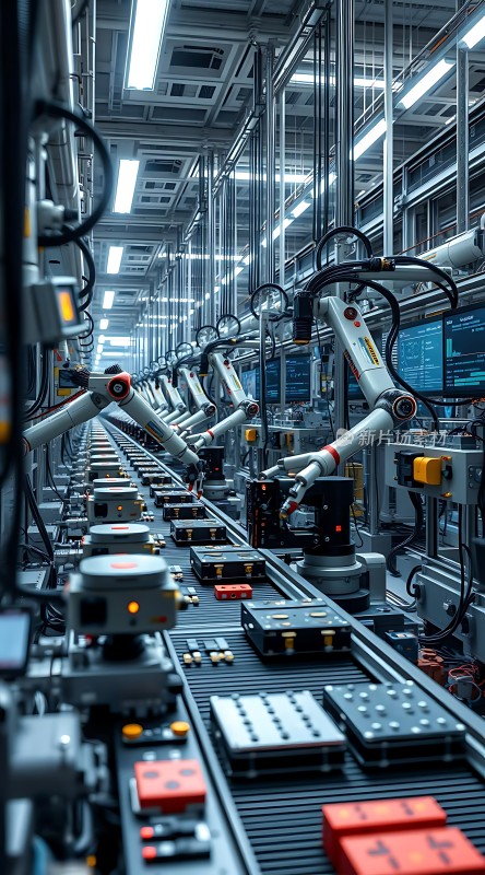 工业自动化生产线机器人操作