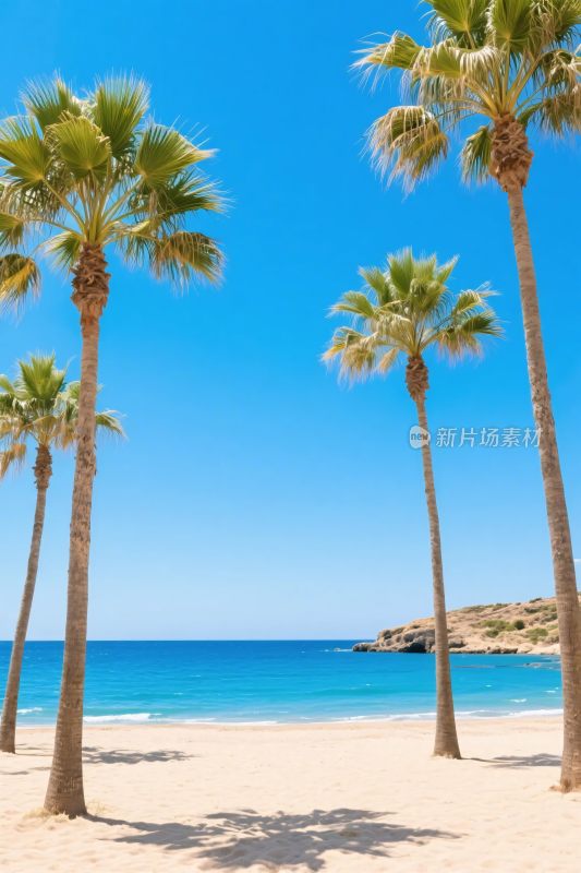 海滩棕榈树风景