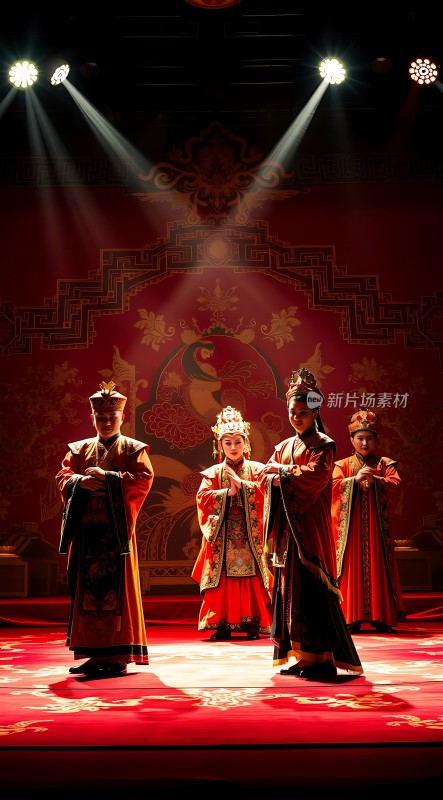 京剧舞台上的华丽服饰与背景
