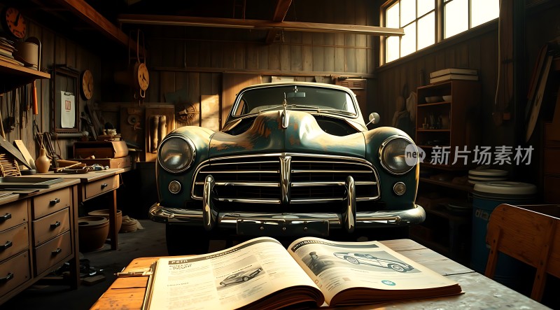 古董车库里的经典汽车