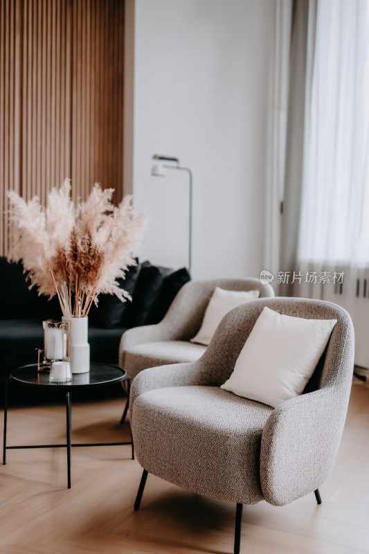 简约风客厅沙发装饰摆件场景