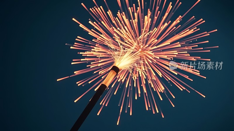 夜空烟花绽放光芒四射璀璨夺目