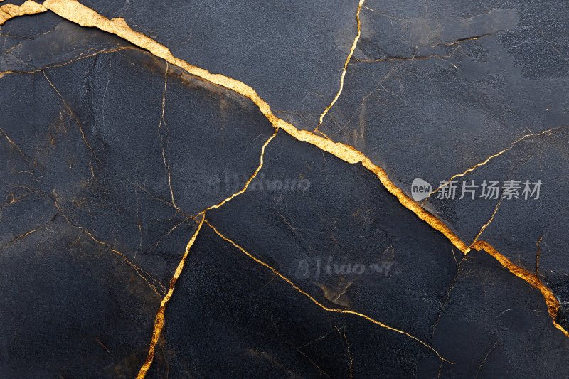 黑金裂纹纹理背景图