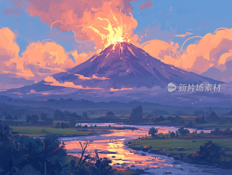 爆发中的火山