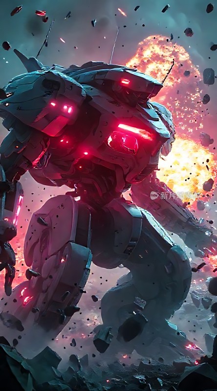 机械巨兽战火中前行