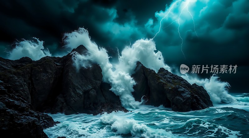 风暴肆虐的海岸线