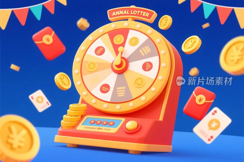 卡通抽奖转盘插画