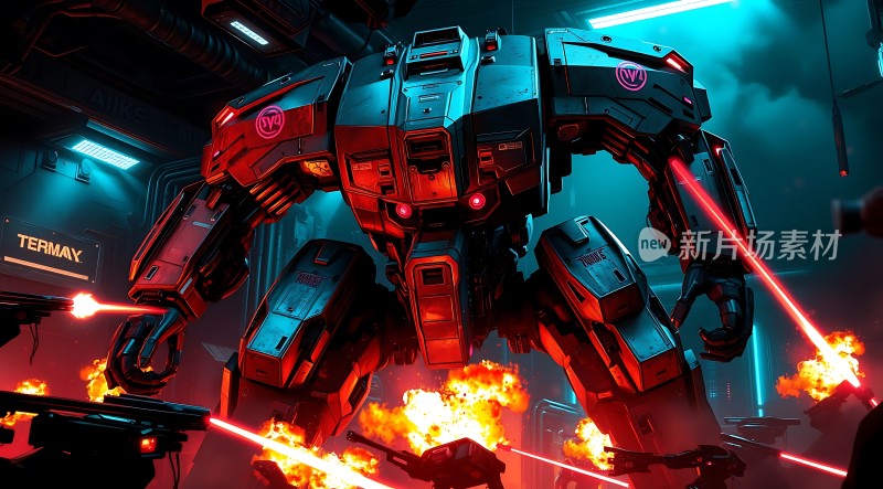 机械巨兽战火中前行