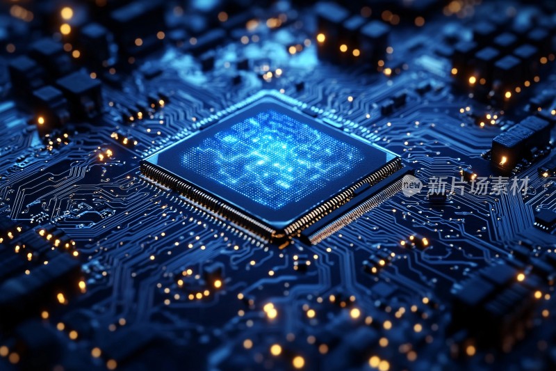 芯片与电路板的科技画面