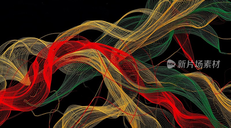 五彩斑斓线条交织的艺术画卷