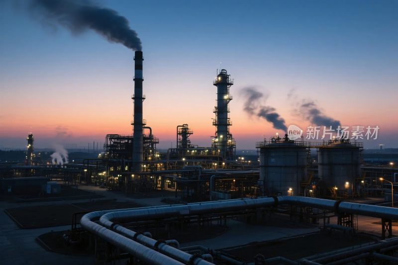化工厂工业夜景图