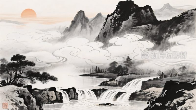 水墨山水风景画