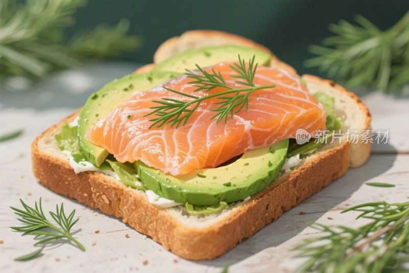 三文鱼牛油果三明治