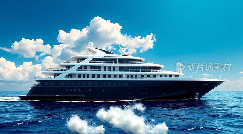 豪华游艇驶向蔚蓝大海