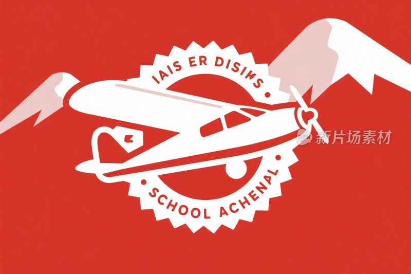 飞机校徽标志插画