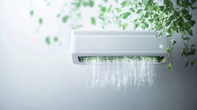 夏季，空调制冷冷气吹风设计特效图AIGC