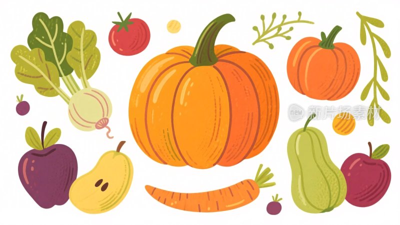 蔬菜水果卡通插画
