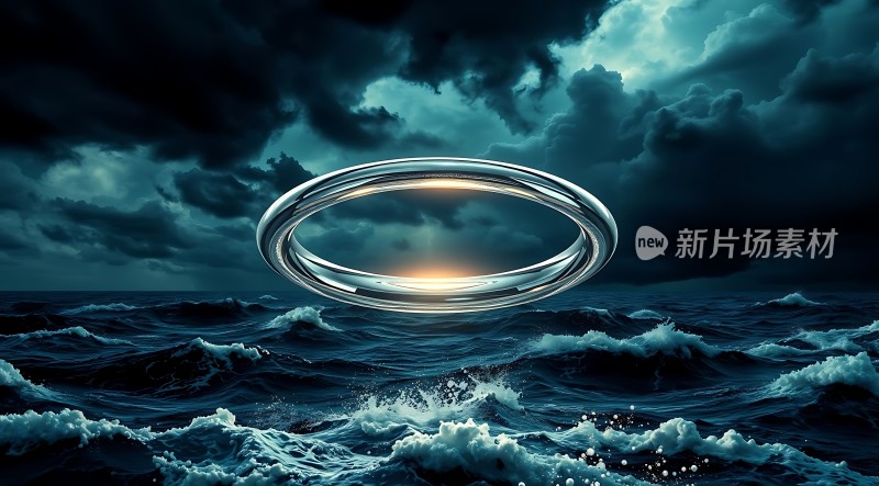 新片场素材 环形光晕海洋