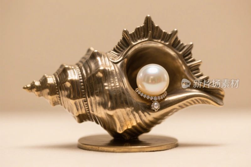 海螺珍珠摆件