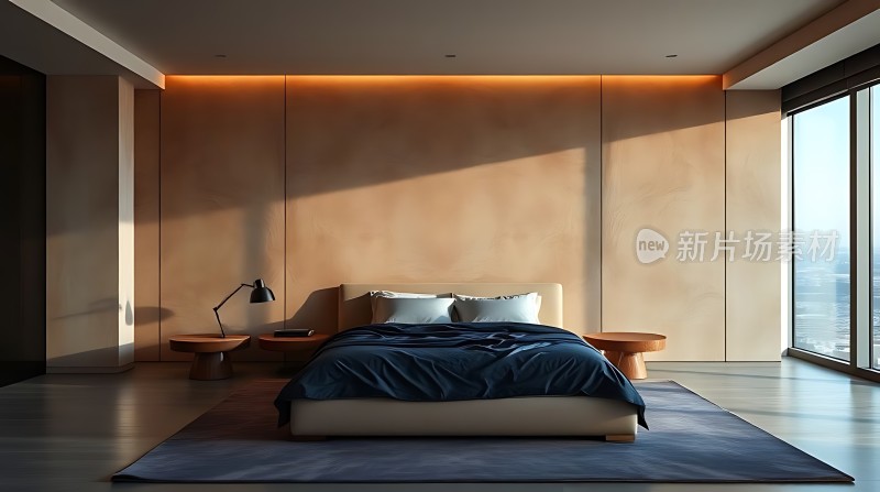 现代简约卧室落地窗设计温馨舒适