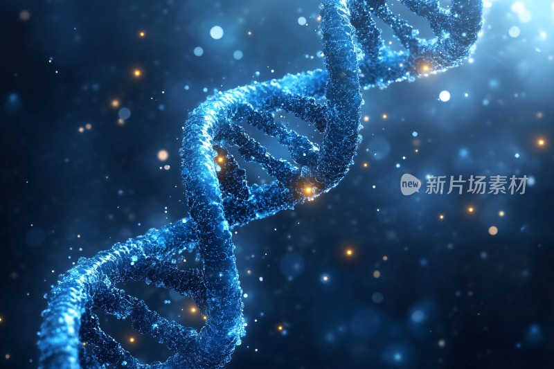 蓝色双螺旋结构图像