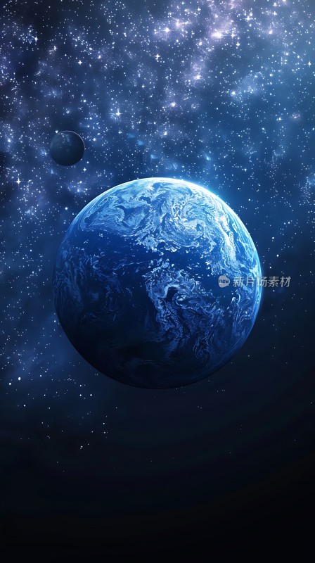宇宙之蓝地球与星空的交响曲