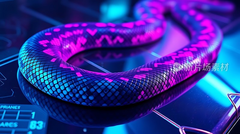 霓虹蛇影未来科技与自然之美