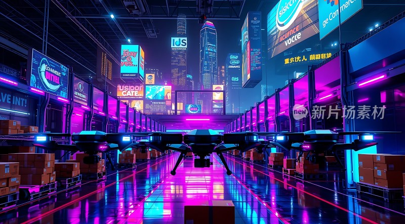 未来科技仓库无人机配送中心