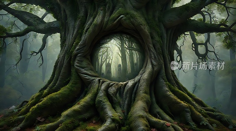 神秘森林中的古老大树