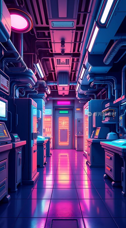 科技实验室未来主义风格的工作空间