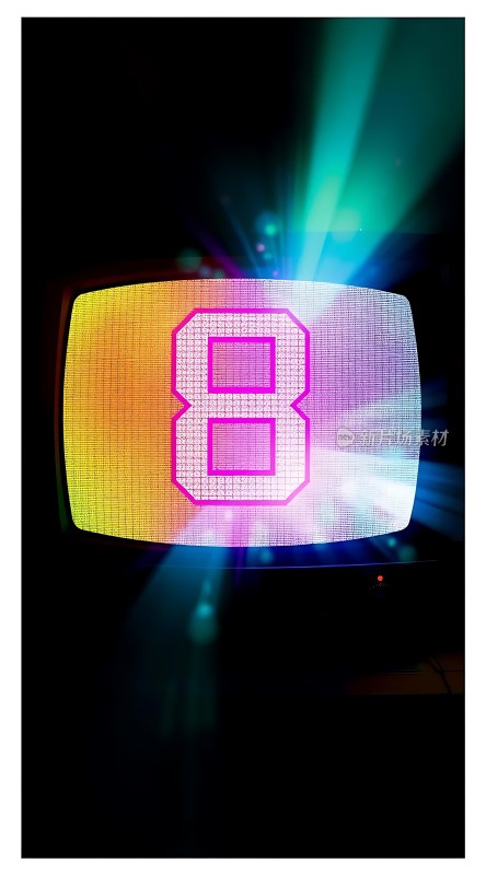 彩色屏幕上的数字8