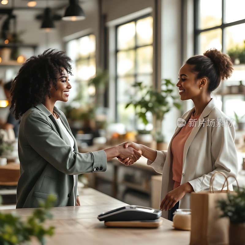商务会谈握手瞬间