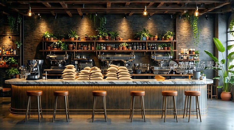 现代咖啡店温馨氛围