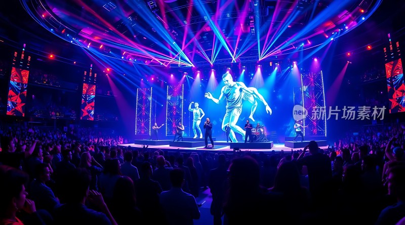 舞台灯光璀璨观众热情高涨的音乐会现场